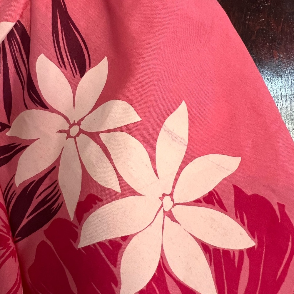 Vintage Hilo Hattie Hawaiian Dress Pink Floral Tropical Maxi size Large - Picture 10 of 11